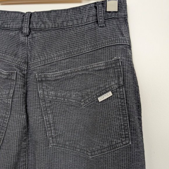 90s Esprit Sport Corduroy Skirt Midi Slit Pencil Dark Velvet - Picture 5 of 9